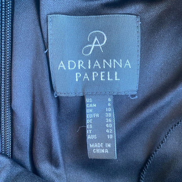 Adrianna Papell Dress Womens 6 Black Lace Floor Length Gown Formal Evening Event - Picture 6 of 10